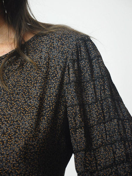 1990's Dark Floral Tie Dress