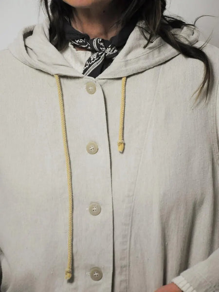 1980's Flax Canvas Hooded Jacket