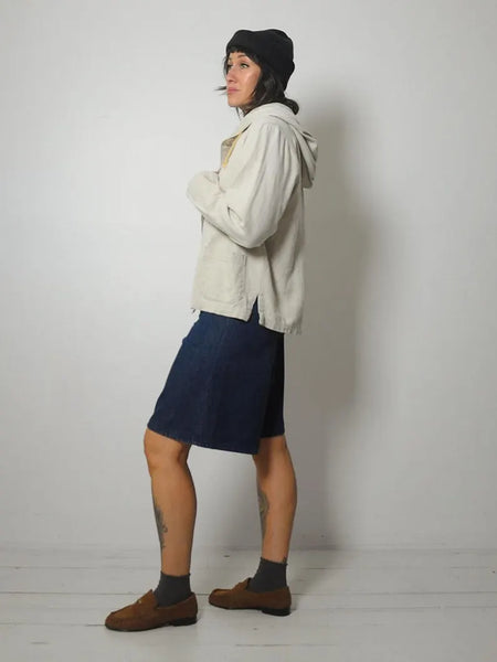 1980's Flax Canvas Hooded Jacket