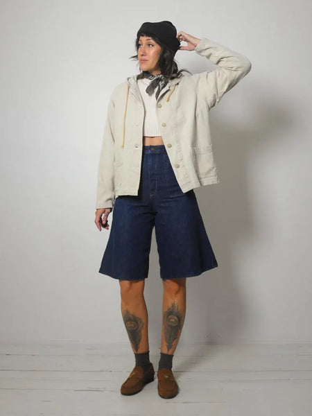1980's Flax Canvas Hooded Jacket