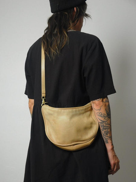 1970's Coach Bone Leather Crescent Bag