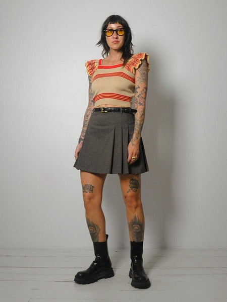 70's Ruffled Crop Sweater
