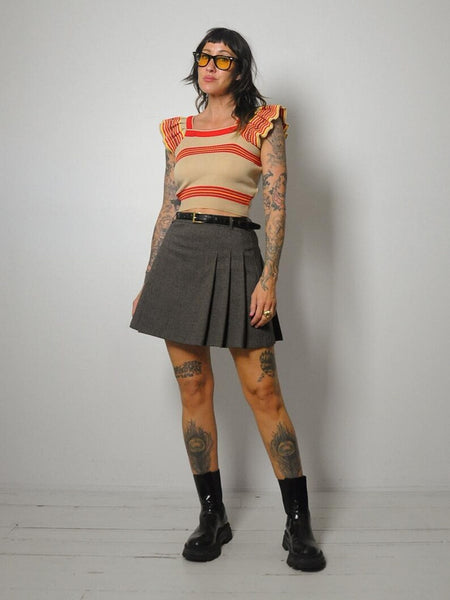 70's Ruffled Crop Sweater