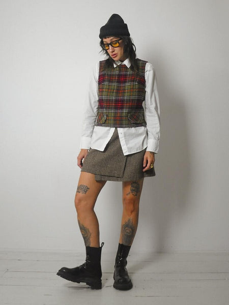 1960's Tartan Plaid Wool Vest