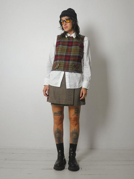1960's Tartan Plaid Wool Vest