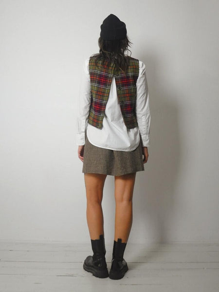 1960's Tartan Plaid Wool Vest
