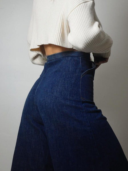 1970's Indigo Jort Gauchos 25" Waist