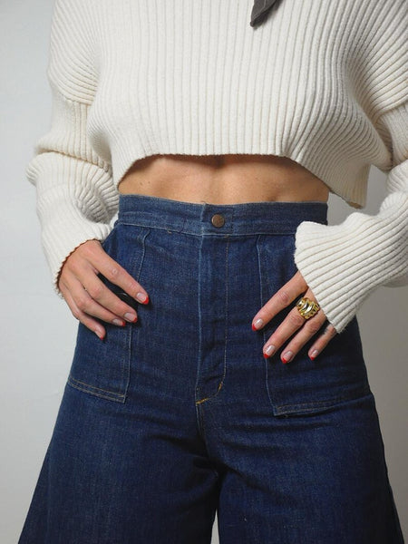 1970's Indigo Jort Gauchos 25" Waist