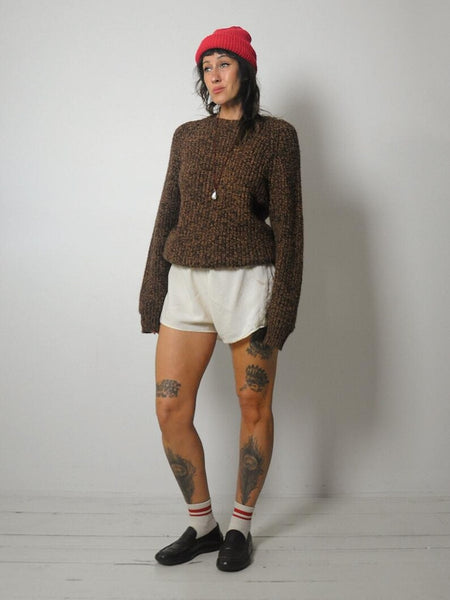 80's Brown Marled Sweater