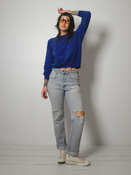1960's Faded Navy Blank Sweatshirt