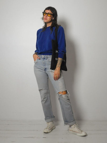 1960's Faded Navy Blank Sweatshirt
