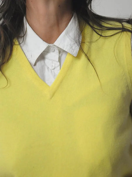 1970's Butter Yellow Lambswool Sweater Vest