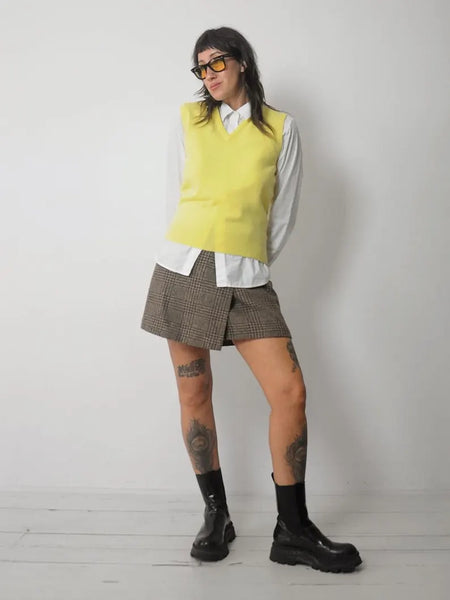 1970's Butter Yellow Lambswool Sweater Vest