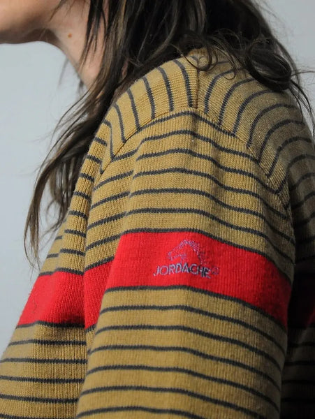 80's Autumn Striped Sweater
