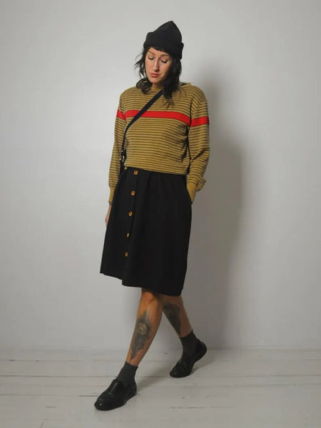 80's Autumn Striped Sweater