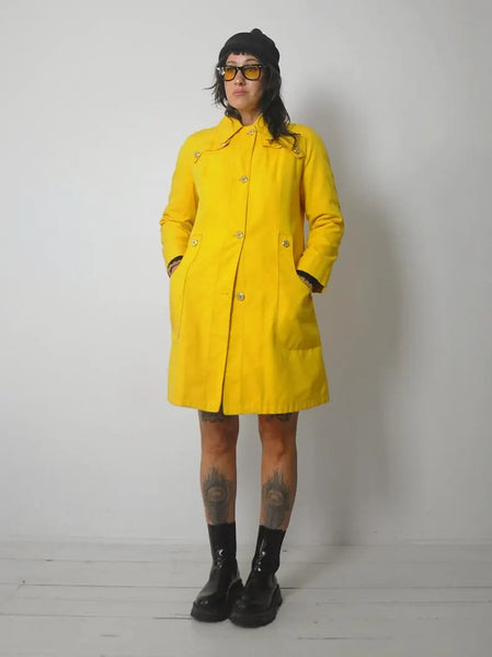 1960's Yellow Canvas Raincoat