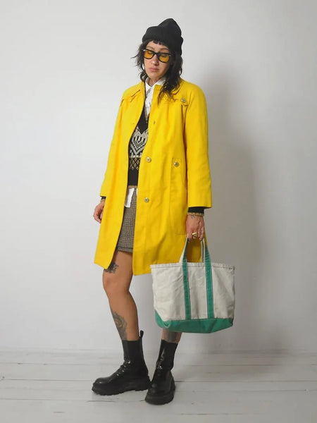 1960's Yellow Canvas Raincoat
