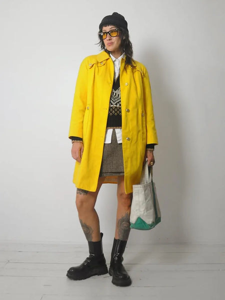 1960's Yellow Canvas Raincoat