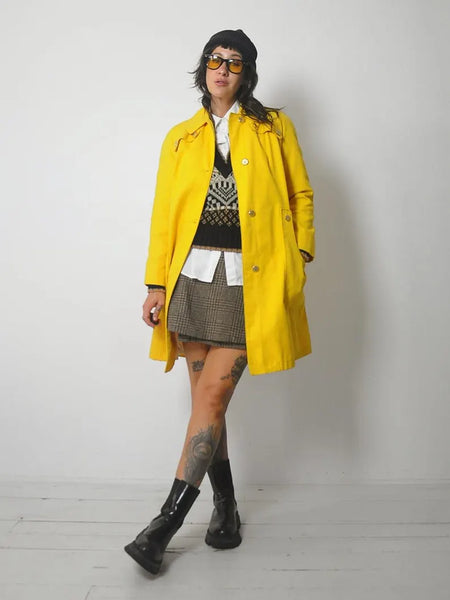1960's Yellow Canvas Raincoat