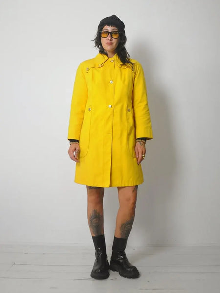 1960's Yellow Canvas Raincoat