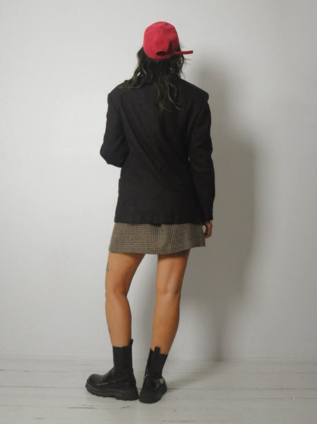 1970's Charcoal Wool Tweed Blazer