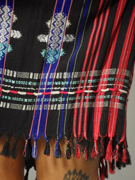 1970's Embroidered Fringe Skirt