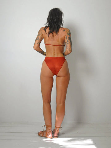 1970's Copper Open back Swimsuit