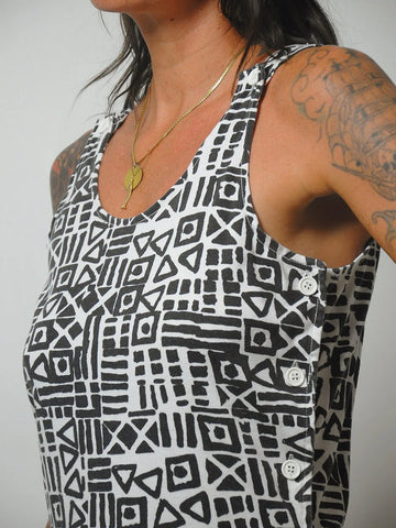 1980's Geo Print Cotton Romper
