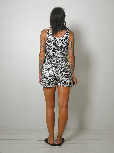1980's Geo Print Cotton Romper