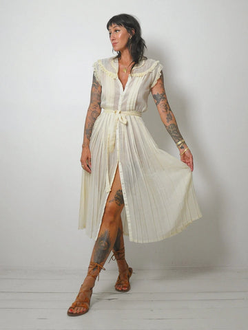 1970's  Gunne Sax Ivory Gauze Dress