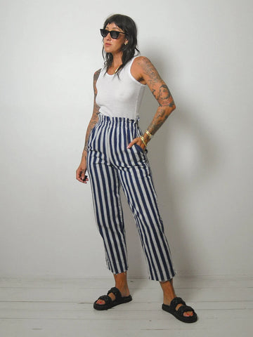 Striped Paperbag Waist Pants