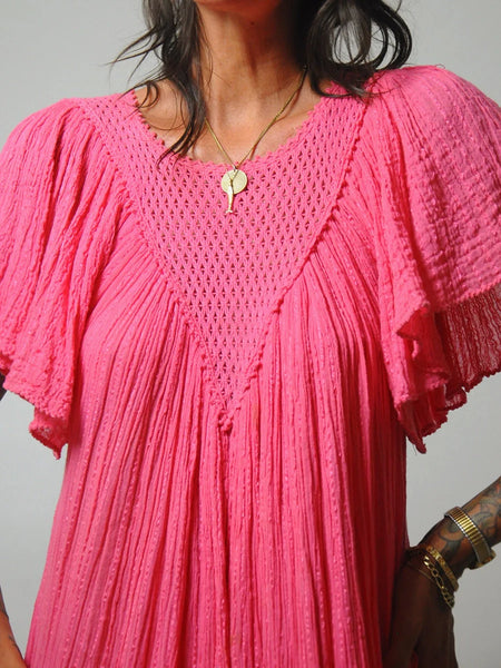 Pink Grecian Gauze Tent Dress
