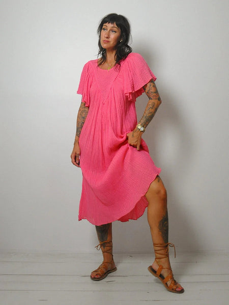 Pink Grecian Gauze Tent Dress