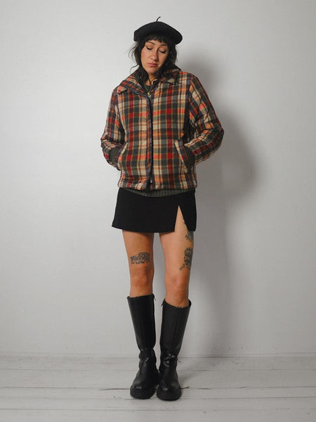 1970's Plaid Quilted Jacket
