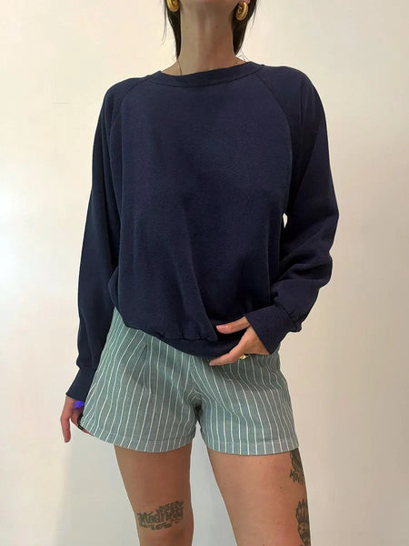 80's Blank Navy Crewneck