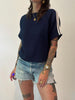 80's Striped Navy Sweatshirt