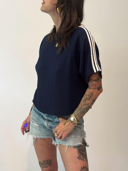 80's Striped Navy Sweatshirt