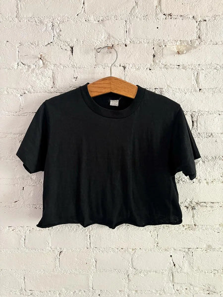 70's Blank Black Cutoff Tshirt