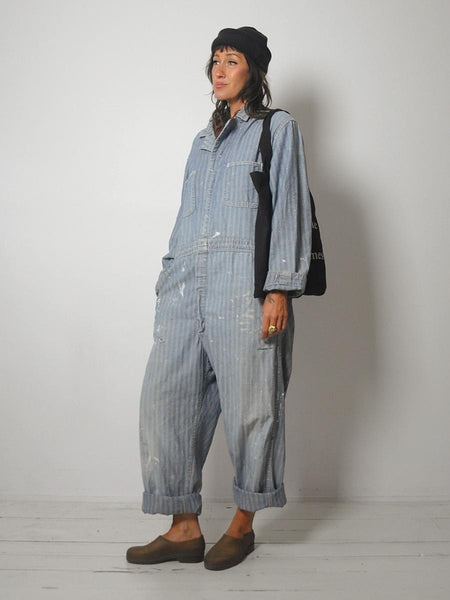 1970's Painted HBT Denim Coveralls