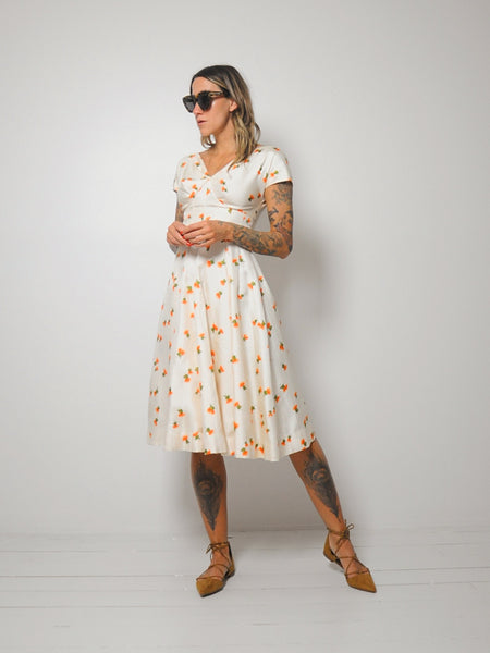50's Thistle Print Dress