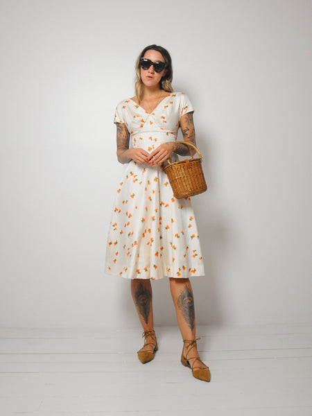 50's Thistle Print Dress