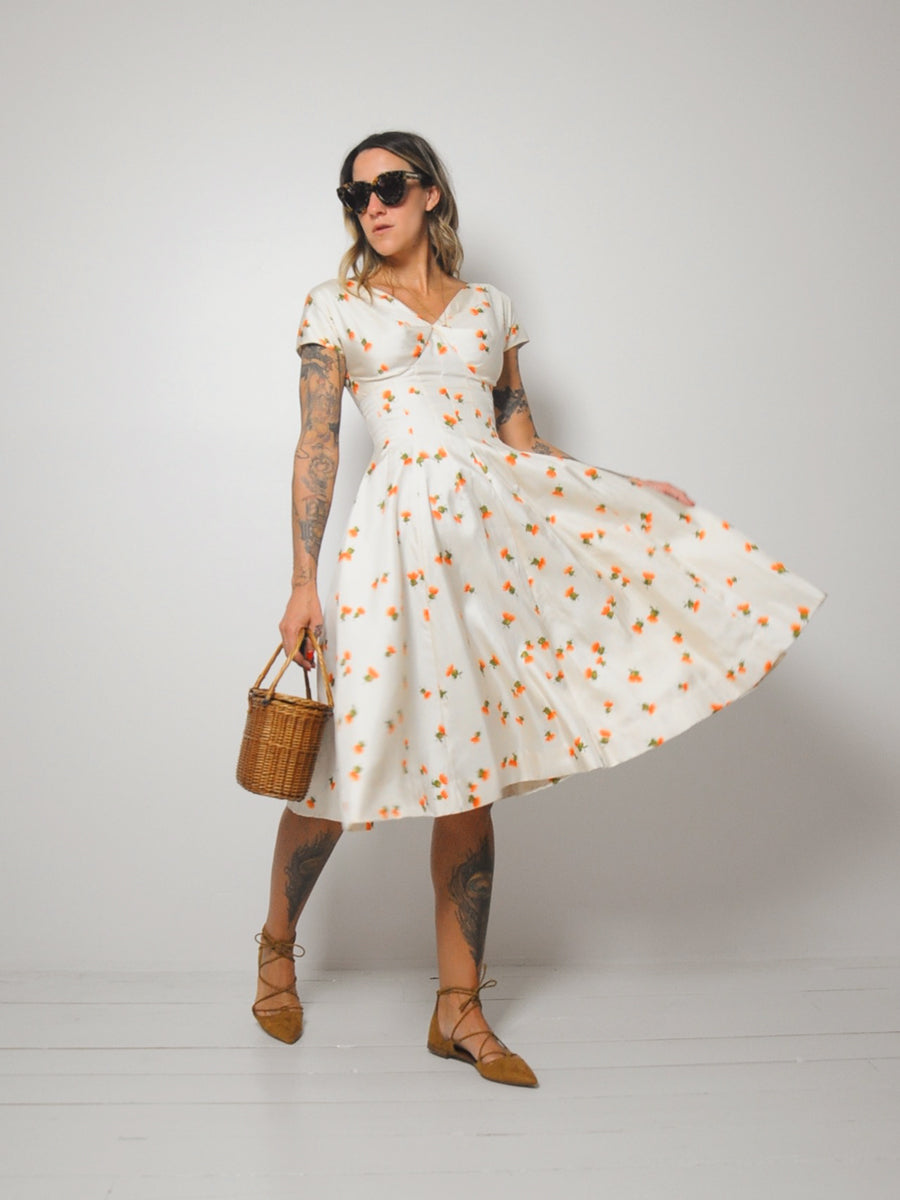 50's Thistle Print Dress