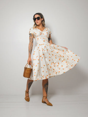 50's Thistle Print Dress