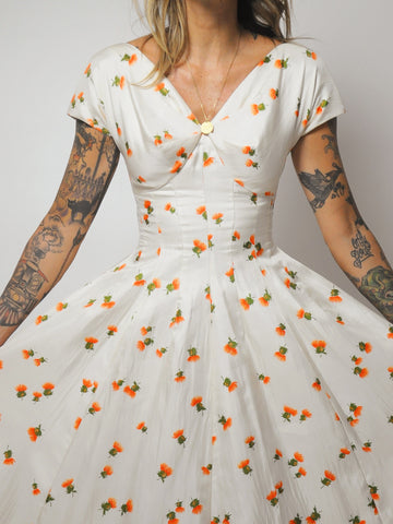 50's Thistle Print Dress