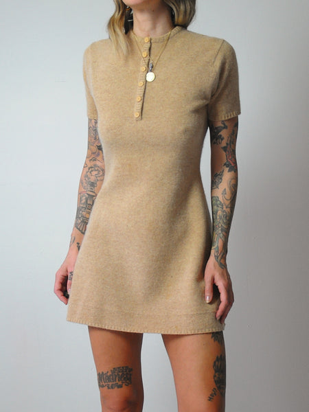 1960's Camel Angora Sweater dress