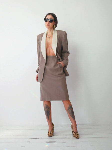 Taupe Christian Dior Power Suit