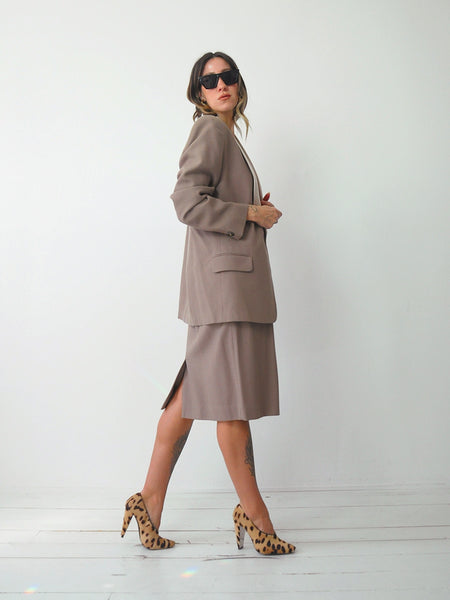Taupe Christian Dior Power Suit