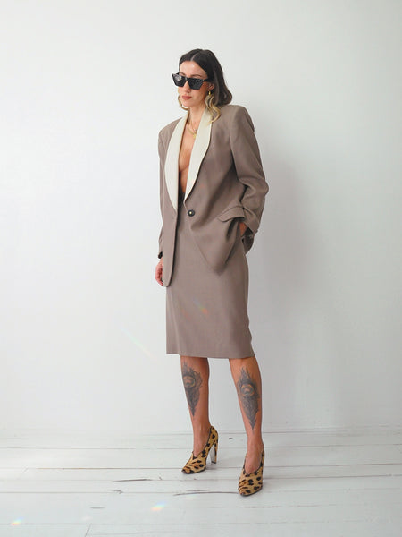 Taupe Christian Dior Power Suit