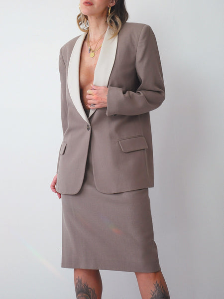 Taupe Christian Dior Power Suit