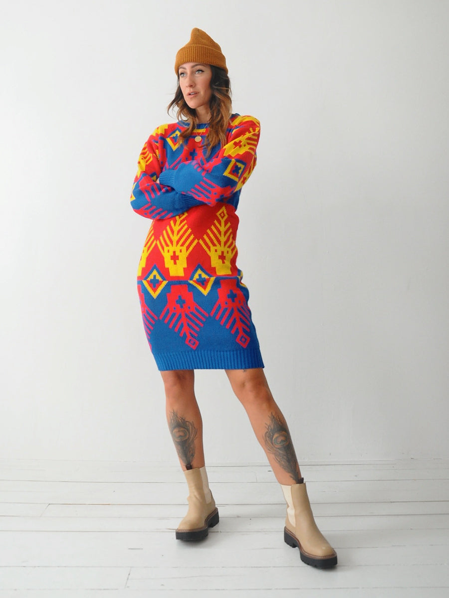 Geometric Sweater Dress
